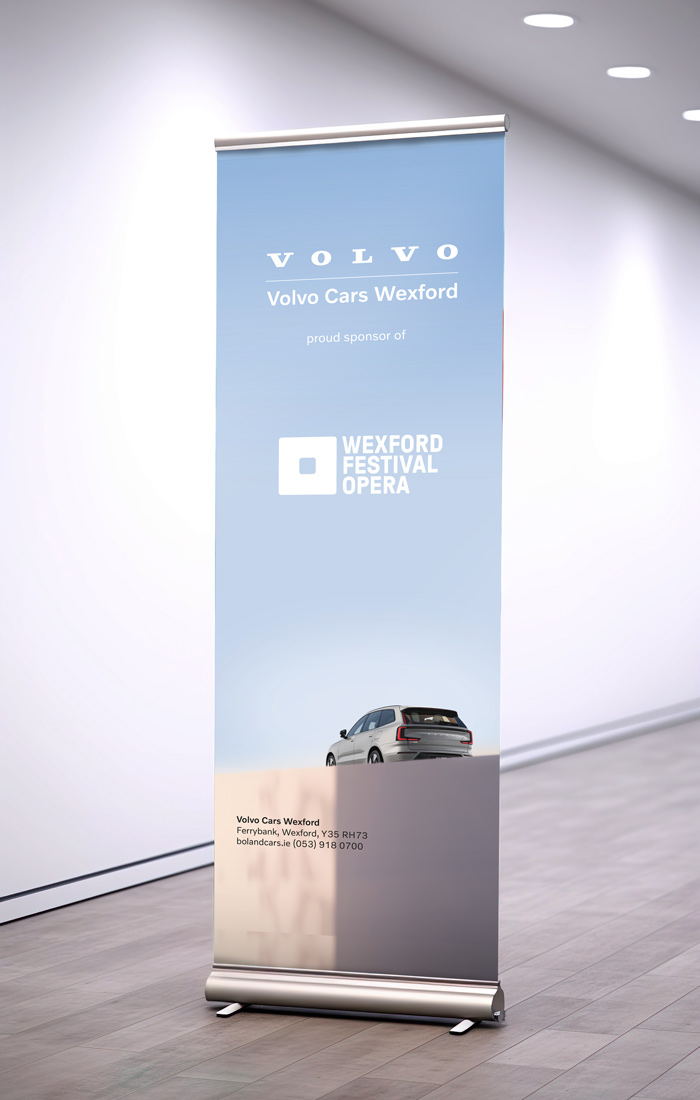 Volvo pull up banner for Wexford Festival Opera